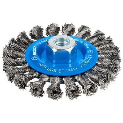 Четка дискова за ъглошлайф Bosch от усукана стоманена тел 115 мм, 0.5 мм, M14, PRO Metal heavy