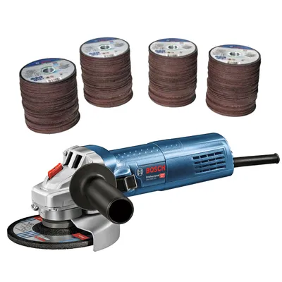 Електрически ъглошлайф Bosch комплект с 400 диска 900 W, 125 мм, 11 500 об./мин, GWS 9-125