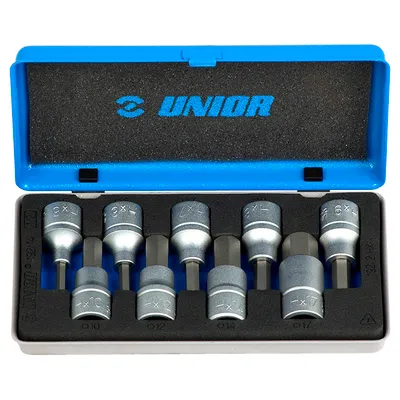 Гедоре комплект Unior вложки с накрайници 9 бр., 5-17 мм х 1/2", 192/14