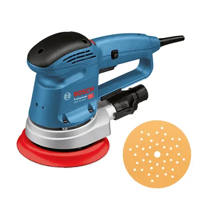 Електрически орбитален шлайф Bosch с плавно регулиране 340 W, ф 150 мм, 4500–12 000 об./мин, GEX 34-150