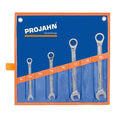Звездогаечен ключ Projahn 6-стен/12-стен с тресчотка комплект  10-19 мм, 4 бр.