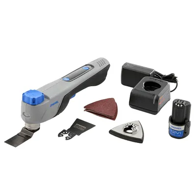 Акумулаторен мултифункционален инструмент Dremel  с 1 батерия и зарядно, 12 V, 2 Ah, 7000-20 000 вибр./мин, MM12V-S1