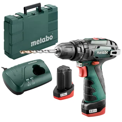 Акумулаторен винтоверт Metabo ударен с 2 батерии и зарядно, 10.8 V, 2 Ah, 34 Nm, 1.5-10 мм, SB Basic