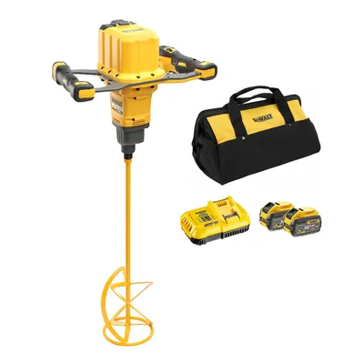 Бъркалка DeWALT акумулаторна едношпинделна с 2 батерии и зарядно, 54/18 V, 3/9 Ah, 0-250/0-350/0-450/0-600/0-700 об./мин, M14, DCD240X2