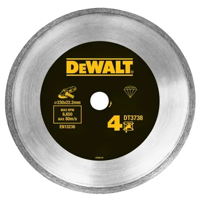 Диск диамантен за сухо рязане DeWALT на керамика, теракот и фаянс  230 мм, 22.2 мм, DT3738