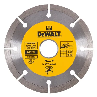 Диск диамантен за сухо рязане DeWALT на тухли, бетон и керемиди  115 мм, 22.23 мм, 1.75 мм, Diamond Edge