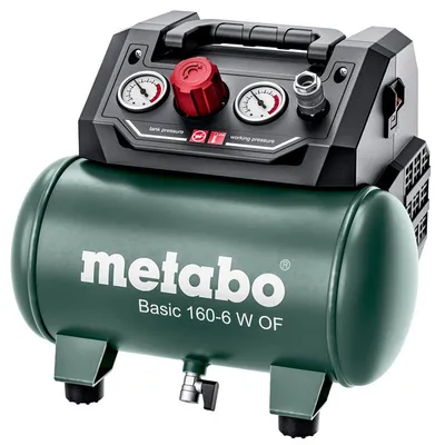 Електрически безмаслен компресор Metabo 6 л, 160 л/мин, 8 bar, BASIC 160-6 W OF