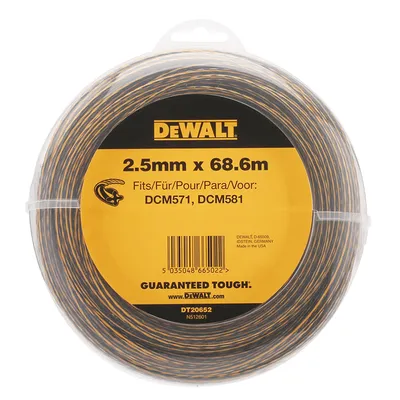 Корда DeWALT за моторна коса квадратна 2.5 мм, 68.6 м, DT20652