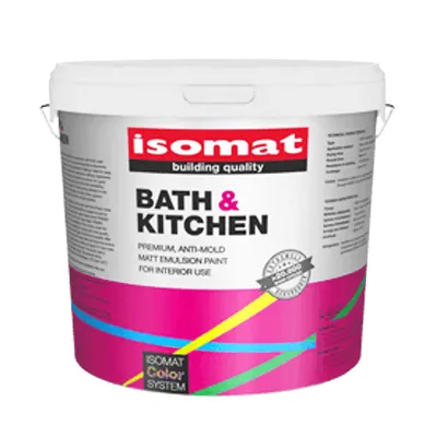 Латексова боя Isomat за влажни помещения  3 л, бяла, Bath & Kitchen