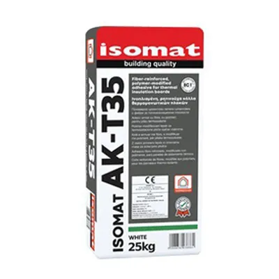 Лепило Isomat полимерциментова шпакловка за полистирол и вата  25 кг, бяло, AK-T35