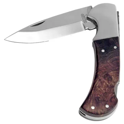 Ловджийски нож Mikov сгъваем с кожен калъф 80/195 мм, Hablock 220-XD-1 KP