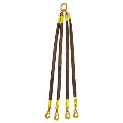 Сапан полиестерен Haklift четирираменен с куки  6.3 т, 2 м, жълт