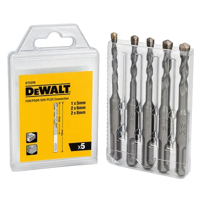 Свредло за бетон DeWALT SDS-plus комплект 5-8 мм, 42/110 мм, 5 бр., DT9399