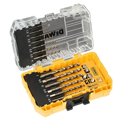 Свредло за метал HSS-Co DeWALT с цилиндрична опашка комплект 1.5-7 мм, 13 бр., DT4968