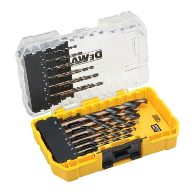 Свредло за метал HSS-G DeWALT с цилиндрична опашка комплект 1-10 мм, 19 бр., DT70728