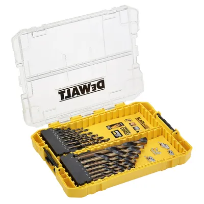 Свредло за метал HSS-G DeWALT с цилиндрична опашка комплект 1-12 мм, 21 бр., DT70755