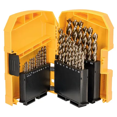 Свредло за метал HSS-G DeWALT с цилиндрична опашка комплект 1-13 мм, 29 бр., дясно, DT4957