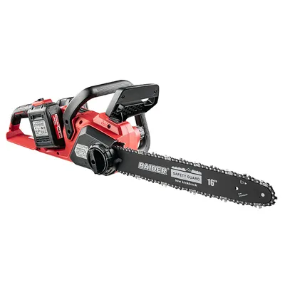 Акумулаторна резачка за дърва Raider с 2 батерии и зарядно, 2x20 V, 4 Ah, 40 см, 3/8 ", 1.3 мм, 57 звена, RDI-BCCS33