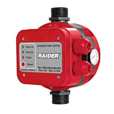 Електронен пресостат за помпа Raider с автоматичен рестарт 2200 W, 10 bar, 1", RD-EPC02