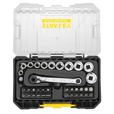 Гедоре комплект Stanley Fatmax вложки с тресчотка и накрайници  37 бр., 5-14 мм х 1/4", FMMT19101-0