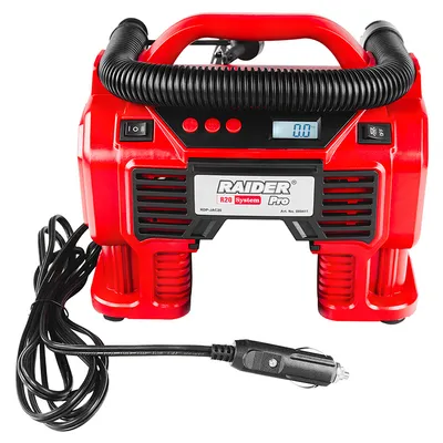 Компресор Raider за помпане на гуми без батерия и зарядно, 20 V, 11 bar, RDP-JAC20