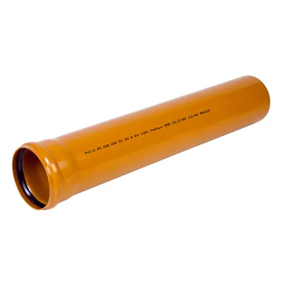 Тръба PVC Pestan канализационна KG муфирана 110 мм, 3 м, 3.2 мм, SN4, оранжев, SDR 41