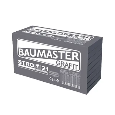 EPS стиропор Strom графитен заизолация на контактна фасада  15-18 кг/м3, 100х500х1000 мм, Baumaster Grafit