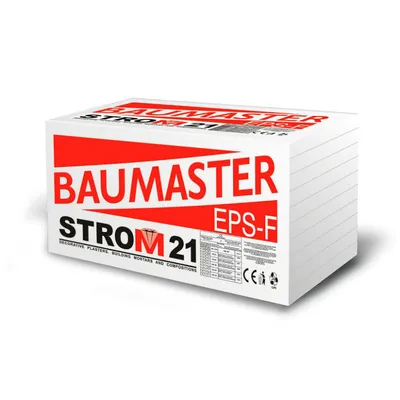EPS стиропор Strom за изолация на контактна фасада  60x500x1000 мм, 14-16 кг/м3, Baumaster EPS 90