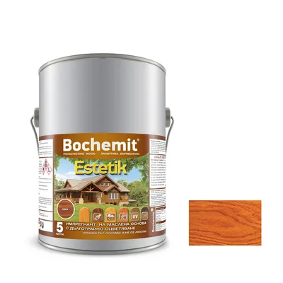Препарат Bochemit за импрегниране за дърво 5 л, махагон, Estetik