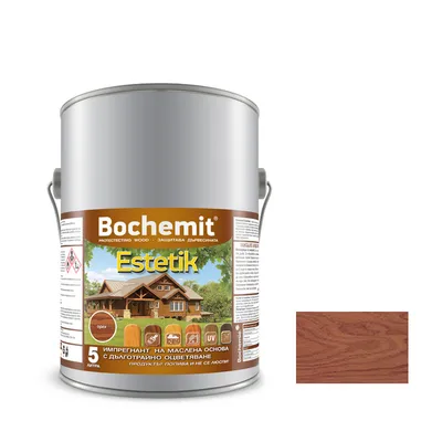 Препарат Bochemit за импрегниране за дърво 5 л, тик, Estetik