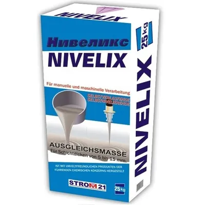Саморазливна подова замазка Strom за закрито  сива, 25 кг, Nivelix