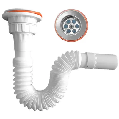Сифон за мивка Muff Matik PVC гофриран разглобяем  ф 32x65 мм, 1380 мм, RK06