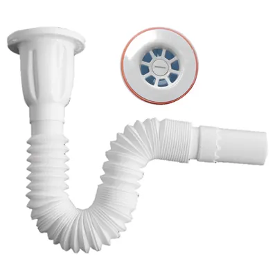 Сифон за мивка Muff Matik PVC с гофрирана връзка  ф 32x65 мм, 730 мм