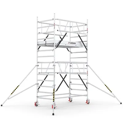 Скеле алуминиево Cagsan подвижно с колела  5.2 м, 2.4x1.2 м, 200 кг/м2, ProTUBE LN320_(240)