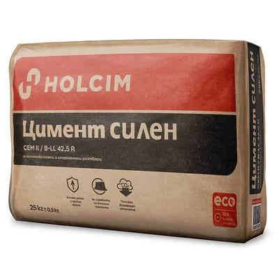 Цимент Holcim сив силен 25 кг, сив, 42.5 R