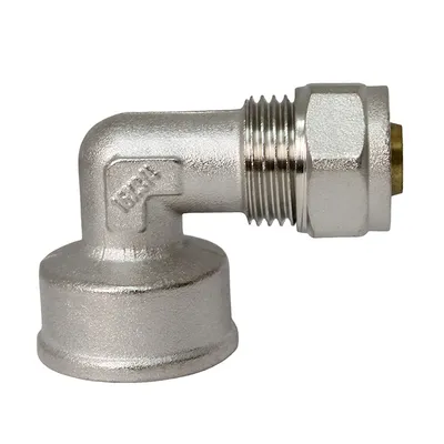 Коляно Sfit за Pex-Al-Pex тръба - женска резба ф 18 мм x 3/4", 10 bar, 90 °