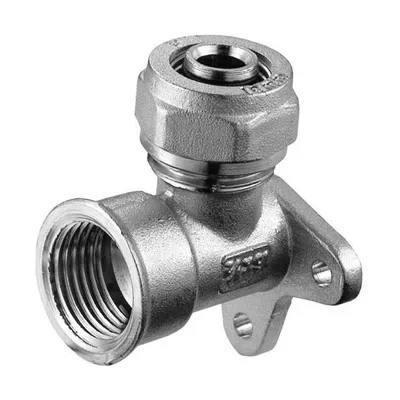 Коляно Sfit за Pex-Al-Pex тръба - женска резба за стенен монтаж ф 20 мм x 1/2", 10 bar