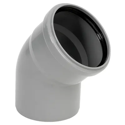 Дъга PP за канализация с уплътнител ф 110 мм, 45 °, сив