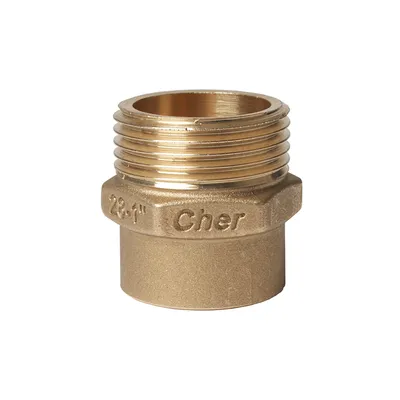 Муфа CherBros месингова с външна резба за запояване ф 18 мм х 1/2", 0910