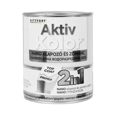 Акрилна боя Kittfort 2 в 1 на водна основа 0.75 л, бяла, Aktiv Kolor