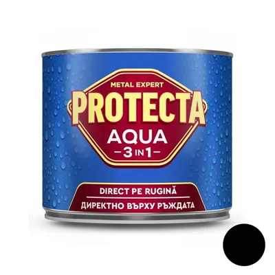 Акрилна боя Orgahim 3 в 1 на водна основа 0.5 л, черна, RAL 9004, Protecta 3in1 Aqua