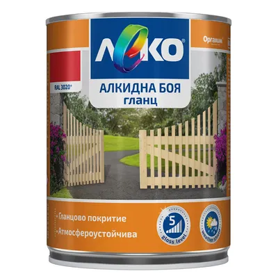 Алкидна боя Orgahim за дърво и метал гланц, 0.65 л, зелена мента, RAL 6029, Leko