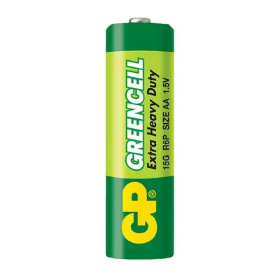 Батерия GP кръгла цинкова  1.5 V, AA/LR06, Greencell GP 15G