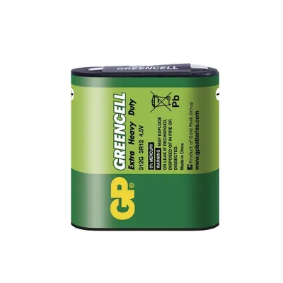Батерия GP правоъгълна цинкова  4.5 V, 3R12, Greencell GP 312G