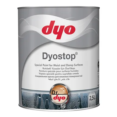 Боя Dyo интериорна против мухъл и влага  0.75 л, бял мат, Dyostop