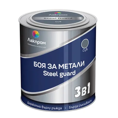 Боя за метал Lackprom 3 в 1 за защита и репаратурни цели  0.7 л, сива, Steel Guard