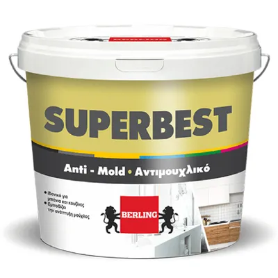 Емулсионна боя Berling против гъбички и плесен  3 л, бяла, Superbest