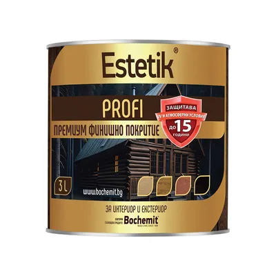 Лак алкиден Bochemit маслен с импрегнант  2.5 кг, орех, Estetik Profi 10+