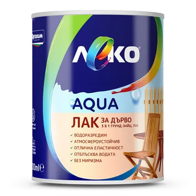 Лак водоразтворим Orgahim лазурен 0.6 л, бор, Aqua
