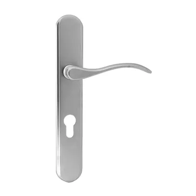 Дръжка за секретна брава Metal реверсивна с шилд  сатен, 240х40 мм, 70 мм, Elegant